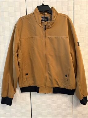 Benjamin black Men's Mustard Bomber Jacket with Black Trim